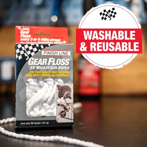 Vista 6 de Finish Line Gear Floss - Cuerda de limpieza de microfibra (paquete de 20 cuerdas de microfibra)