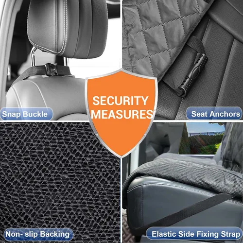 Vista 5 de Funda de asiento de automóvil para perro, funda de asiento trasero, compatible con reposabrazos, 100% impermeable y antideslizante, protector