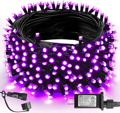 Vista 12 de TW SHINE - Luces de Navidad que cambian de color, 200 luces LED RGB de 66 pies, luces de Halloween para exteriores con control remoto, impermeables