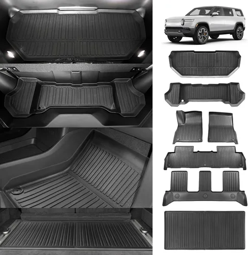 Vista 10 de BestEvMod Compatible con Rivian R1T R1S Tapete para maletero delantero todo clima Material TPE Goma Forro de carga Rivian R1T R1S 2022 2023 2024