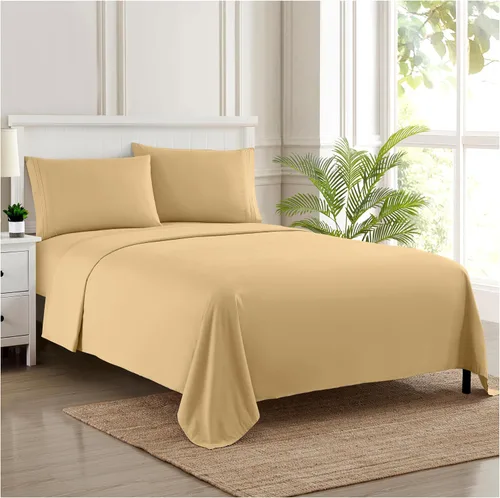 Vista 80 de Juego de sábanas extrasuaves de tamaño individual, ropa de cama transpirable y lujosa con correas elásticas integradas para las esquinas, colección