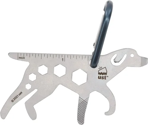 Vista 24 de UST Tool-a-Long - Mosquetones multiherramienta con construcción duradera y compacta de acero inoxidable para senderismo, kayak, campamento, viajes