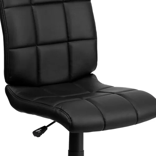 Vista 9 de Flash Furniture - Silla giratoria de respaldo medio de vinilo, acolchada, color negro