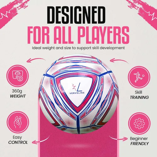 Vista 2 de Soccer Ball Size 4 for Youth & Adult Azul y rosa