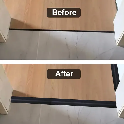 Vista 4 de Tira de Transición Plana para Piso/Puerta y Moldura Autoadhesiva de Vinilo para Borde de Piso, Revestimiento de Juntas de Piso Laminado, Tira