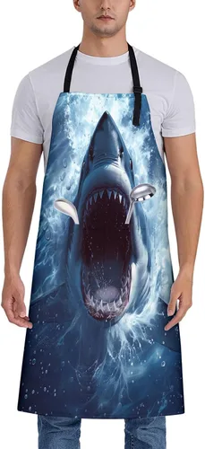 Vista 13 de Cosmic Pizza - Delantal de gato para mujer, 28 x 33 pulgadas, delantales de cocina con 2 bolsillos, poliéster, bonito delantal de gato para cocinar