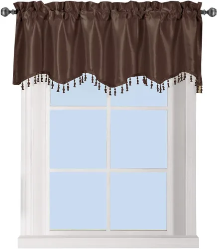 Vista 5 de sheetsnthings La cenefa recta negra mide 70 pulgadas de ancho por 17 pulgadas de caída (largo), 100% poliéster