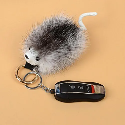Vista 5 de Toim Cute Fur Llavero de peluche con forma de erizo Animal Llavero Car & bolsa accesorio, ideal Ornamento colgante para bolso, teléfono celular