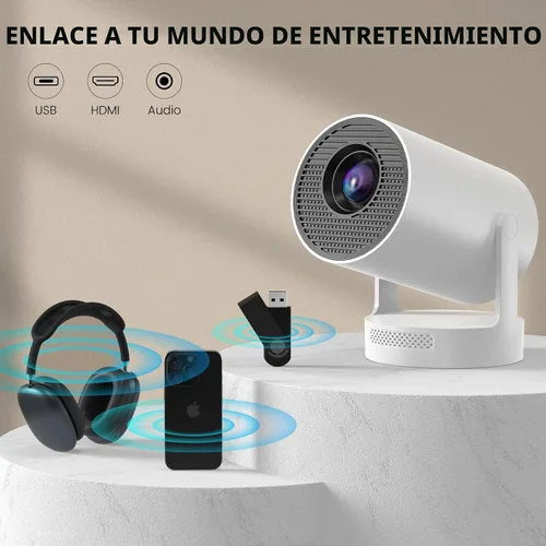 Vista 6 de 【Enfoque Eléctrico】Mini Proyector, Proyector 4K Soporte 1080P, Proyector de 260 Lúmenes ANSI con WiFi y Bluetooth, Proyector Inteligente Mejorado
