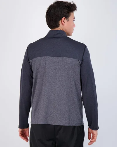 Vista 3 de Real Essentials - Paquete de 3 suéteres Real Essentials - Suéter deportivo Dry-Fit de manga larga para hombre, cremallera de 14