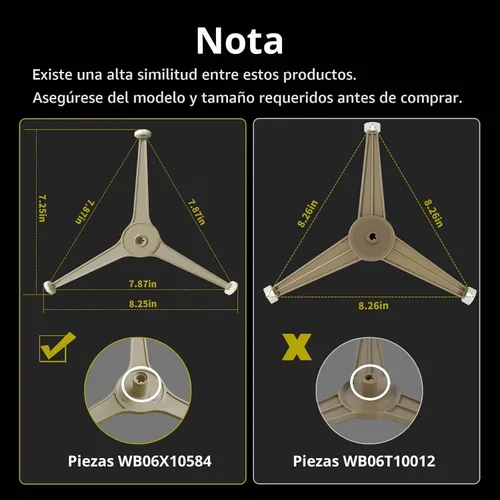 Vista 2 de WB06X10584 - Bandeja giratoria para microondas, repuesto para 1085075 EA952406 PS952406, compatible con microondas GE, color gris