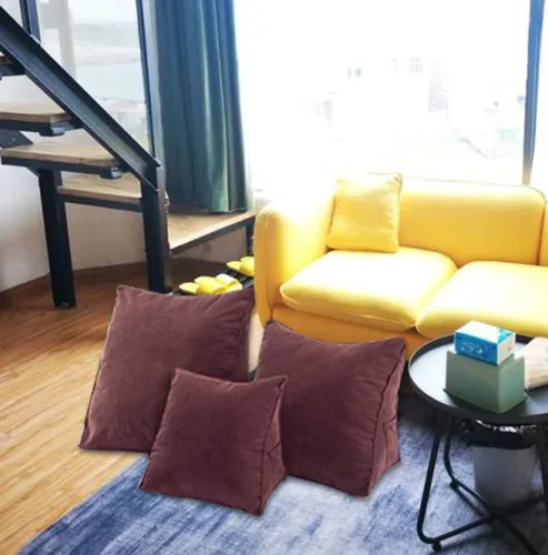 Vista 5 de Almohada triangular de lectura y reposo en cama, almohada triangular para respaldo de lectura, respaldo de espalda, cojín de cuña suave para cama