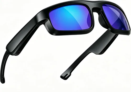 Vista 9 de Gafas inteligentes, gafas de sol Bluetooth polarizadas con altavoz, asistente de voz, de oreja abierta, protección UV, gafas de audio