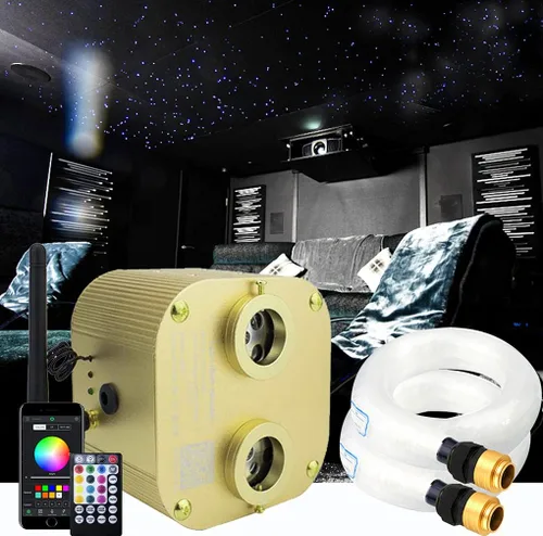 Vista 8 de Luces Azimom Bluetooth, con control, de 16 vatios, parpadean, luces de fibra óptica, iluminación de estrella para techo