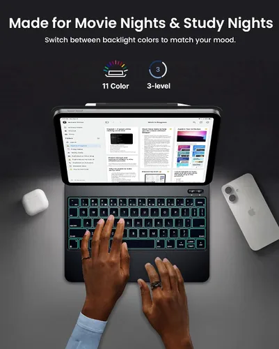 Vista 7 de typecase Funda de teclado Edge para iPad de 11ª generación A16 (2025) y 10ª generación de 10.9 pulgadas (2022) - Trackpad multitáctil, teclado
