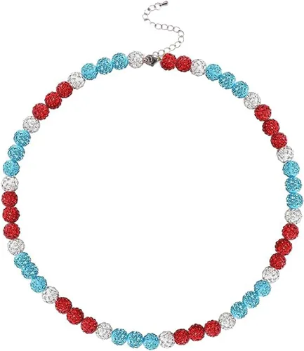 Vista 25 de Collar de béisbol – Collar de colección de hielo con cuentas de arcilla brillante con purpurina para hombres y niños, regalos geniales