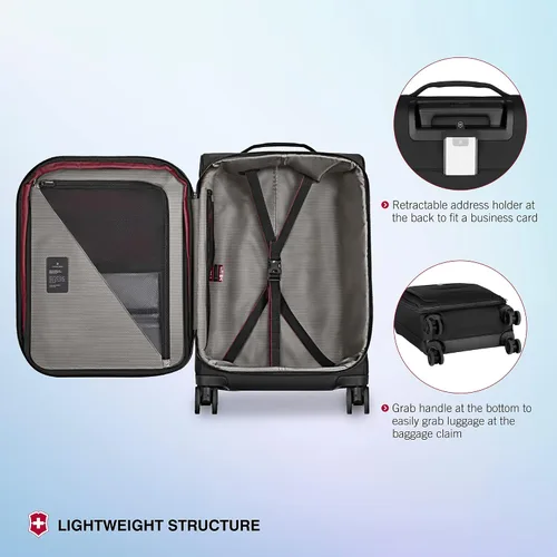 Vista 4 de Victorinox Crosslight Frequent Flyer - Maleta ligera con ruedas para artículos esenciales de viaje, equipaje expandible con organizador plegable