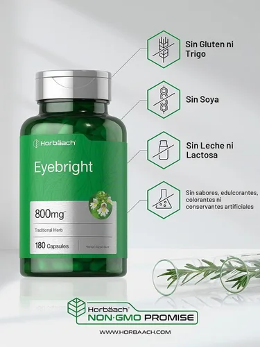 Vista 4 de Horbäach Eyebright Suplemento de hierbas 180 cápsulas Sin OMG, sin gluten