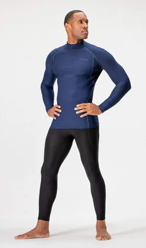 Vista 2 de DEVOPS Paquete de 3 camisas de compresión atléticas de manga larga con cuello de tortuga para hombre