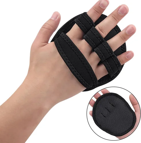 Vista 3 de Guantes de gimnasio para levantamiento de pesas, almohadilla de agarre de entrenamiento para hombre y mujer, fitness, levantamiento de pesas