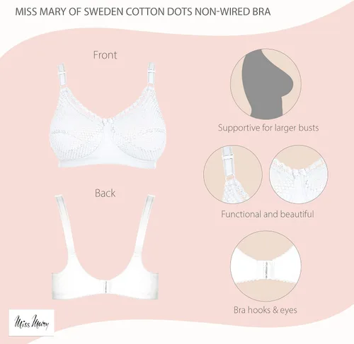 Vista 5 de Algodón Dots Sujetador de apoyo sin cable para mujer