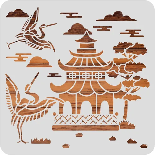 Vista 9 de BENECREAT 12 plantillas de huellas de animales, 12 x 12 pulgadas, plantillas de dibujo de ciervos/osos/conejos/zorros/pavo, para pintura de pared