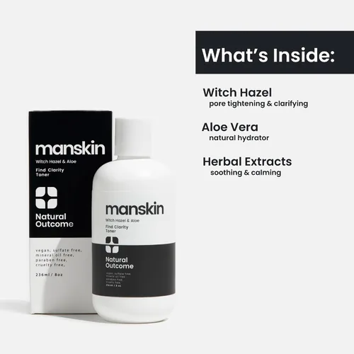 Vista 5 de Natural Outcome Tónico facial para hombre Tónico diario natural mejora la tez facial de los hombres Limpieza de poros astringente facial