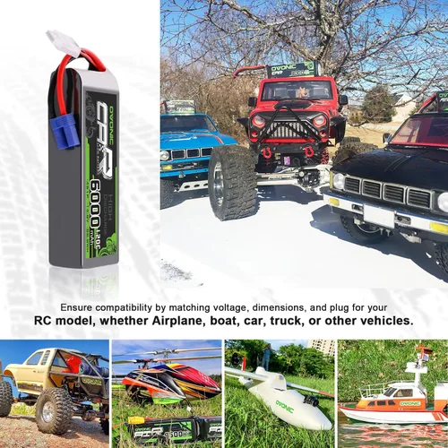 Vista 5 de OVONIC 4S LiPo Batería 6000mAh 14.8V 120C RC Batería con conector EC5 (paquete de 2)