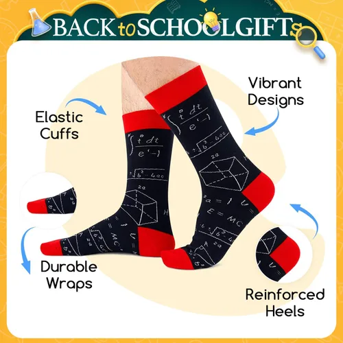 Vista 4 de HAPPYPOP Funny Math Socks for Men - Math Gifts for Teachers & Lovers Matemáticas Negro