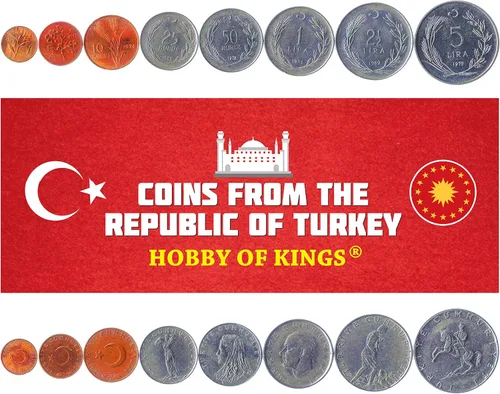 Vista 6 de Juego de 3 monedas de Turquía. 1, 5, 10 liras. 1981-1983