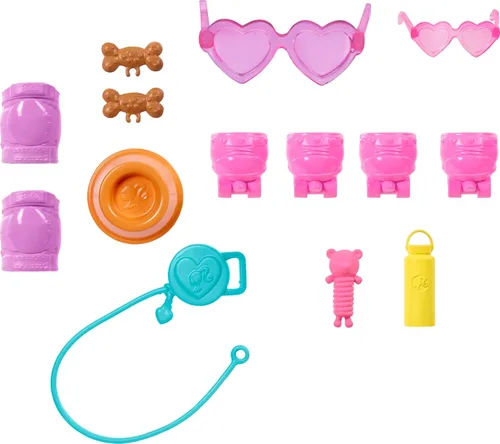 Vista 5 de Barbie Mascotas Patinar y Correr Cachorro Rubia Muñeca Rubio