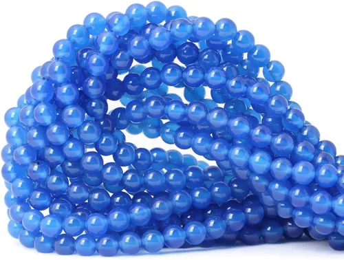Vista 47 de Cuentas redondas sueltas de ágata estilo antiguo vena de dragón de 6mm, cuentas para diseño de joyas, 60 cuentas Ágata de vena de dragón