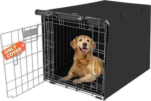 Vista 16 de X-ZONE PET - Funda impermeable para jaula de perro, 24 pulgadas, color negro con ventana
