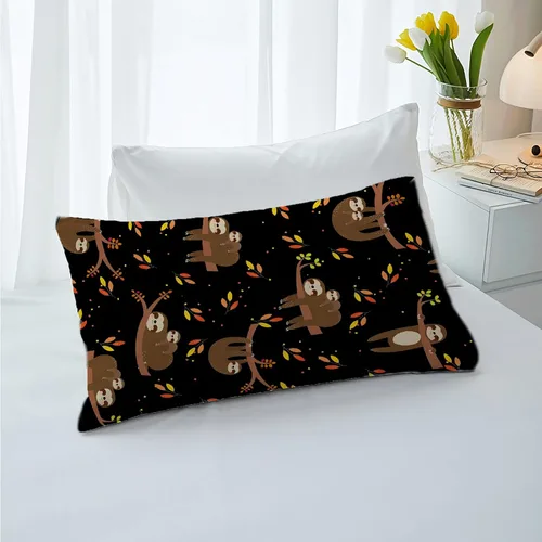 Vista 4 de Juego de funda de edredón de 3 piezas con diseño de perezosos de hojas de otoño (tamaño individual) con 2 fundas de almohada, juego de funda