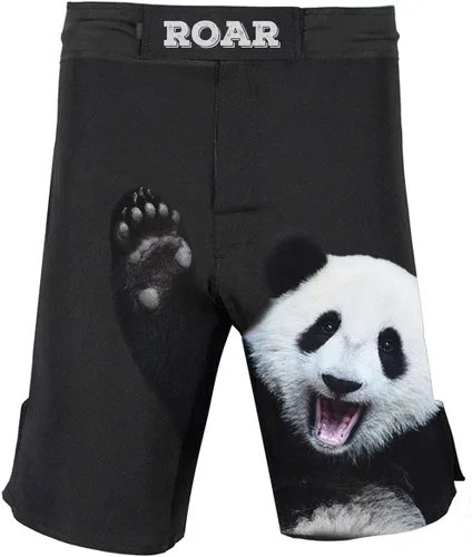 Vista 8 de O2TEE Pantalones cortos de lucha MMA para hombre, serie Roar, BJJ, No Gi, Grappling, Jiu Jitsu Onda abstracta
