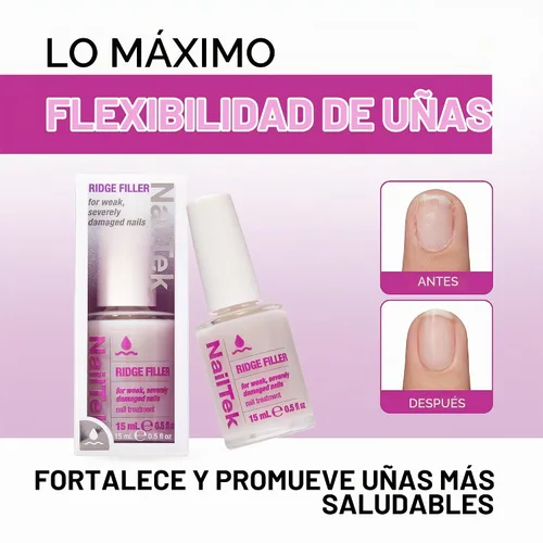 Vista 4 de Nail Tek Ridge Filler Formula 4 - Relleno transparente para uñas, capa base, esmalte fortalecedor de uñas para uñas débiles y dañadas, 0.5 onzas