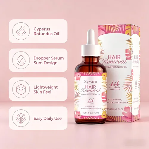 Vista 8 de Cyperus Rotundus Oil Hair Removal Serum for Women and Men, Body Care Dropper for Smooth Skin, Lightweight Daily Formula, 60ml (1pc)
