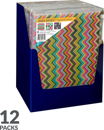 Vista 7 de C-Line Zip 'N Go 55610 - Sobres de polietileno reutilizables, diseño Bold Basics, paquete de 3