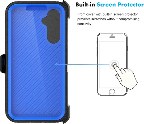 Vista 4 de Njjex Funda resistente para Samsung Galaxy A54 5G, para Galaxy A54 5G con funda de clip para cinturón, protector de pantalla integrado resistente a