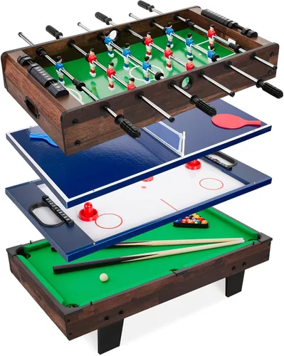 Vista 10 de Best Choice Products 4-in-1 Multi Game Table, Childrens Combination Arcade Set w/Pool Billiards, Air Hockey, Foosball and Table Tennis