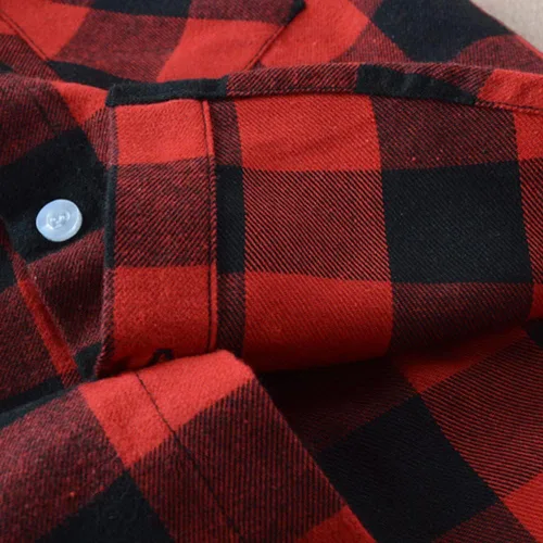 Vista 7 de Camisa de franela a cuadros de manga larga con botones para niños pequeños
