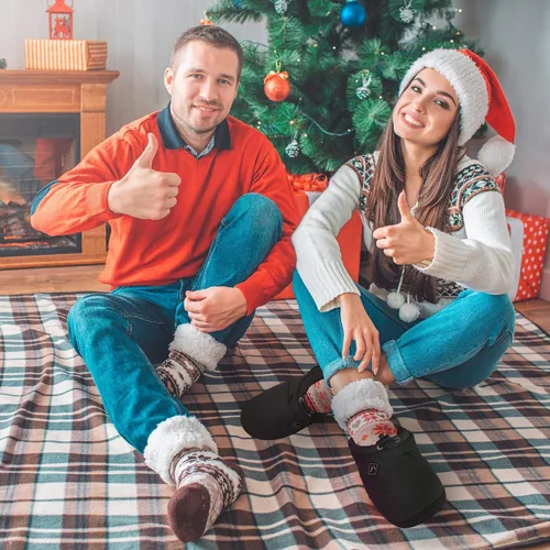 Vista 9 de Pantuflas térmicas para hombres y mujeres: desgaste recargable para pies con 3 ajustes de temperatura que mantiene los pies calientes hasta 11 horas