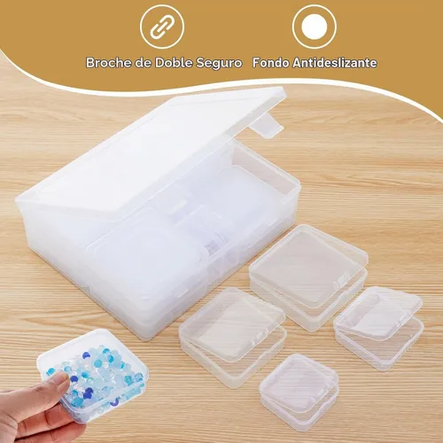 Vista 6 de Goodma Organizadores pequeños de cuentas, 78 piezas de tamaños mixtos, cajas de almacenamiento de plástico transparentes, mini contenedores