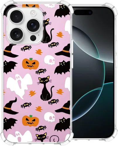 Vista 27 de Funda transparente de Halloween para Google 6a, con patrón de fantasma, funda protectora de TPU suave, delgada, a prueba de golpes, para niños