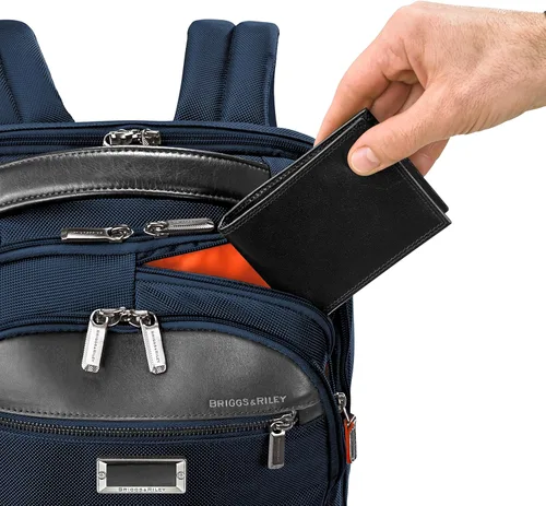 Vista 7 de Briggs & Riley Mochila Work, Azul Marino, Medium Backpack, Mochila mediana Work
