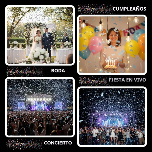 Vista 5 de Ultimate Confetti, Confeti Biodegradable Azul Bebé - Confeti de Papel de Seda Rectangular Revoloteante para Uso en Cañones y Lanzadores – Confeti
