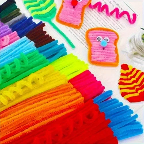 Vista 4 de Pipe Cleaners 800pcs Pipe Cleaners Craft Supplies 11.8" Multi Random Color 30 Colors Bulk for DIY Art and