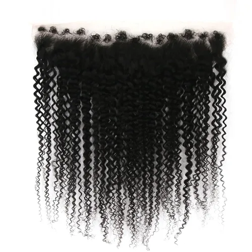 Vista 11 de Afro Kinky Curly 5x5 HD Cierre de encaje prearrancado con borde rizado de bebé 4B 4C, cierre de encaje HD de cabello humano transparente
