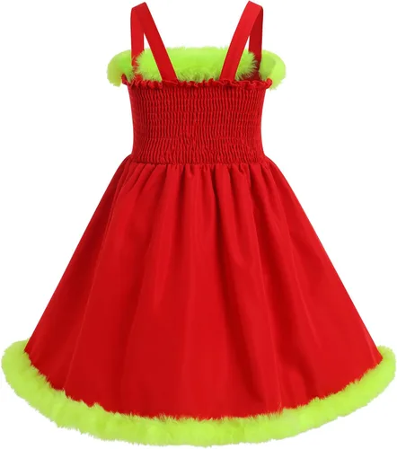 Vista 19 de IDOPIP Vestido de fiesta de Navidad para mujeres y niñas, vestido de tutú a cuadros rojos con capa con capucha, disfraz familiar a juego
