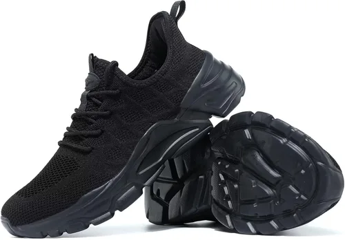 Vista 5 de Zapatos deportivos para caminar para hombre, ligeros, cómodos, informales, de malla, para trabajo, gimnasio, antideslizantes, tenis cruzados